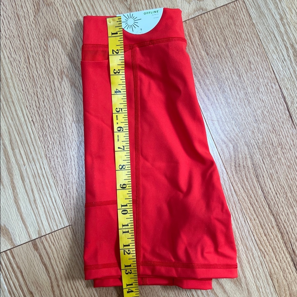 NWOT! Offline by Aerie Red leggings, bra and shorts three piece set - Picture 10 of 14